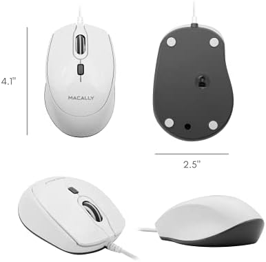 Macally USB C עכבר ל- Mac - מדויק ונוח - עכבר Cliend מסוג C עבור MacBook Pro Air | ipad | PC | iOS